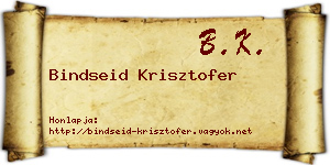 Bindseid Krisztofer névjegykártya